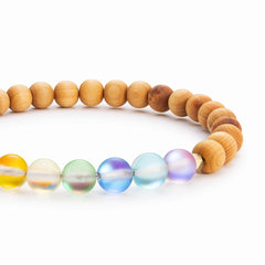 Glow Glass Chakra Wood Bracelet