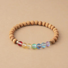 Glow Glass Chakra Wood Bracelet