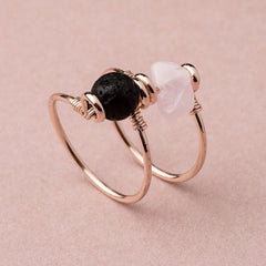 Rose Quartz Double Wrap Diffuser Ring