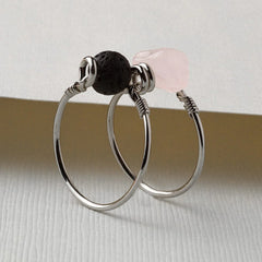 Rose Quartz Double Wrap Diffuser Ring