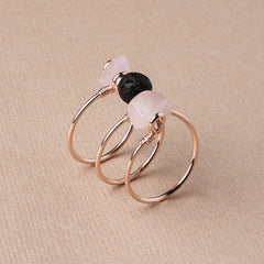 Rose Quartz Triple Wrap Diffuser Ring