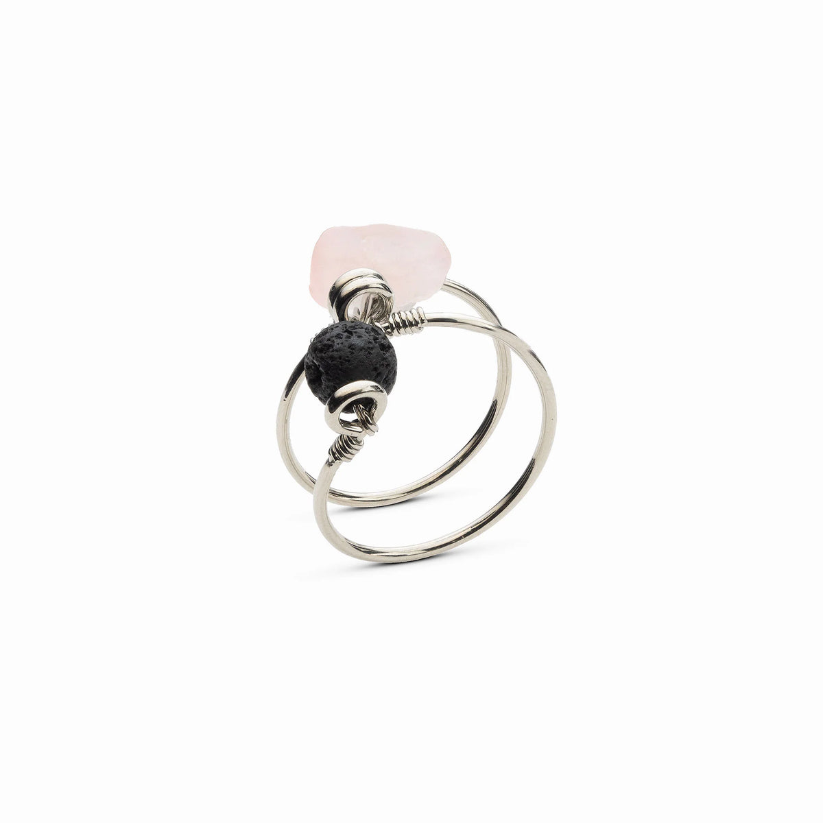Rose Quartz Double Wrap Diffuser Ring