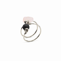 Rose Quartz Double Wrap Diffuser Ring