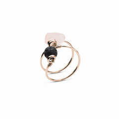 Rose Quartz Double Wrap Diffuser Ring