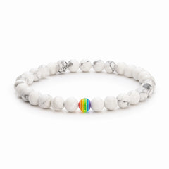 White Howlite Rainbow Bracelet